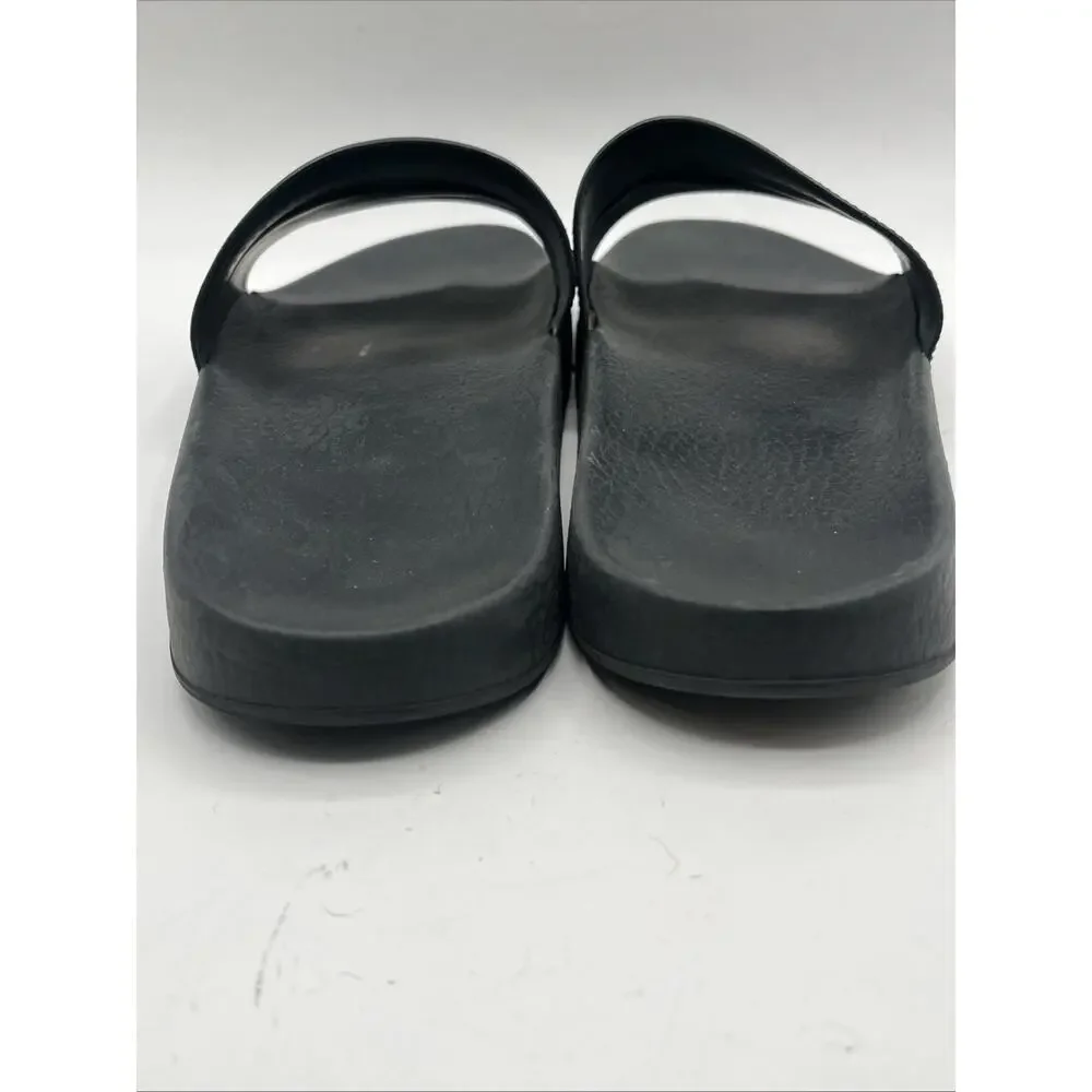 Gucci GG Supreme Slides Tiger Black Gold 407345 Men’s Sz US 10 USED AS IS